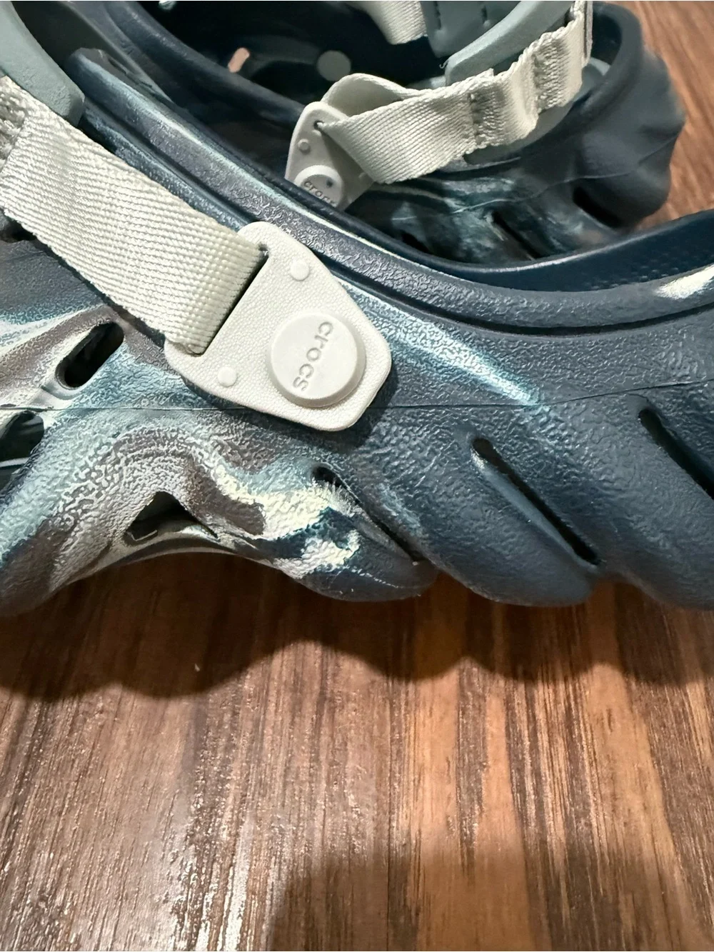 NWT Men’s Crocs Echo Marble Navy Gray Tie-Dye Classic Clog